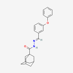 molecular formula C24H26N2O2 B2635128 N'-[(E)-(3-PHENOXYPHENYL)METHYLIDENE]ADAMANTANE-1-CARBOHYDRAZIDE CAS No. 363604-76-6