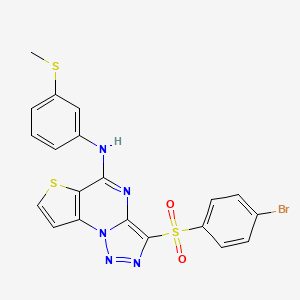 10-(4-bromobenzenesulfonyl)-N-[3-(methylsulfanyl)phenyl]-5-thia-1,8,11,12-tetraazatricyclo[7.3.0.0^{2,6}]dodeca-2(6),3,7,9,11-pentaen-7-amine