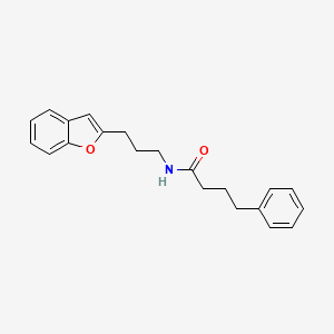 molecular formula C21H23NO2 B2635137 N-(3-(benzofuran-2-yl)propyl)-4-phenylbutanamide CAS No. 2034414-98-5