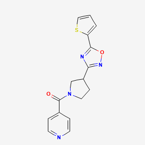 molecular formula C16H14N4O2S B2635138 吡啶-4-基(3-(5-(噻吩-2-基)-1,2,4-恶二唑-3-基)吡咯烷-1-基)甲酮 CAS No. 2034554-31-7