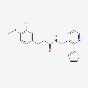molecular formula C20H19BrN2O2S B2635143 3-(3-bromo-4-methoxyphenyl)-N-((2-(thiophen-2-yl)pyridin-3-yl)methyl)propanamide CAS No. 2034398-84-8