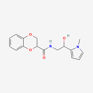 N-(2-hydroxy-2-(1-methyl-1H-pyrrol-2-yl)ethyl)-2,3-dihydrobenzo[b][1,4]dioxine-2-carboxamide