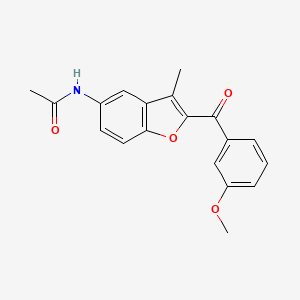 molecular formula C19H17NO4 B2635165 N-[2-(3-methoxybenzoyl)-3-methyl-1-benzofuran-5-yl]acetamide CAS No. 174345-79-0