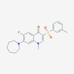 molecular formula C23H25FN2O3S B2635177 7-(azepan-1-yl)-6-fluoro-1-methyl-3-(m-tolylsulfonyl)quinolin-4(1H)-one CAS No. 892783-99-2