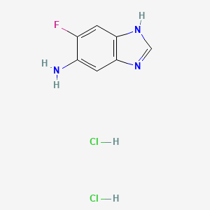 molecular formula C7H8Cl2FN3 B2635180 6-氟-1H-苯并咪唑-5-胺；二盐酸盐 CAS No. 2309454-01-9