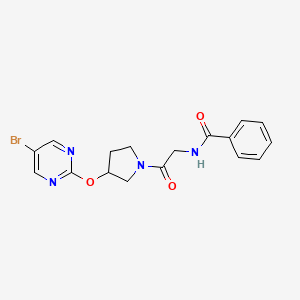 molecular formula C17H17BrN4O3 B2635182 N-(2-{3-[(5-bromopyrimidin-2-yl)oxy]pyrrolidin-1-yl}-2-oxoethyl)benzamide CAS No. 2097868-10-3