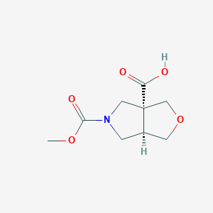 B2635197 (3Ar,6aR)-5-methoxycarbonyl-3,4,6,6a-tetrahydro-1H-furo[3,4-c]pyrrole-3a-carboxylic acid CAS No. 2125431-23-2
