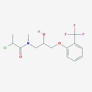 molecular formula C14H17ClF3NO3 B2635198 2-Chloro-N-[2-hydroxy-3-[2-(trifluoromethyl)phenoxy]propyl]-N-methylpropanamide CAS No. 2411235-72-6