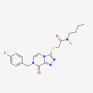 molecular formula C19H22FN5O2S B2635199 N-butyl-2-((7-(4-fluorobenzyl)-8-oxo-7,8-dihydro-[1,2,4]triazolo[4,3-a]pyrazin-3-yl)thio)-N-methylacetamide CAS No. 1226445-79-9