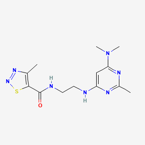 N-(2-((6-(dimethylamino)-2-methylpyrimidin-4-yl)amino)ethyl)-4-methyl-1,2,3-thiadiazole-5-carboxamide