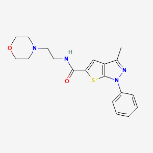 molecular formula C19H22N4O2S B2635202 3-methyl-N-[2-(4-morpholinyl)ethyl]-1-phenyl-5-thieno[2,3-c]pyrazolecarboxamide CAS No. 512839-98-4