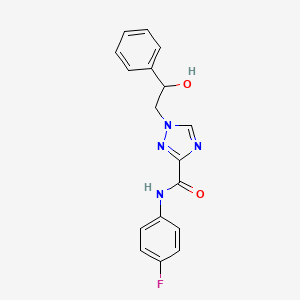 molecular formula C17H15FN4O2 B2635214 N-(4-fluorophenyl)-1-(2-hydroxy-2-phenylethyl)-1H-1,2,4-triazole-3-carboxamide CAS No. 2109562-26-5