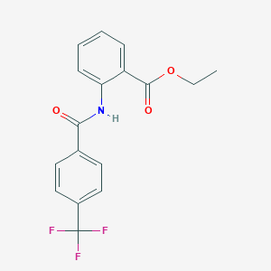 molecular formula C17H14F3NO3 B263522 Ethyl 2-{[4-(trifluoromethyl)benzoyl]amino}benzoate 