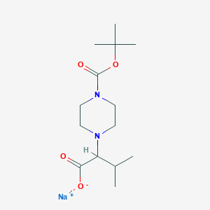 molecular formula C14H25N2NaO4 B2635222 2-[4-(叔丁氧羰基)哌嗪-1-基]-3-甲基丁酸钠 CAS No. 2197052-43-8