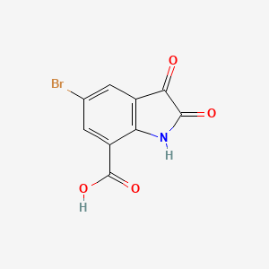 molecular formula C9H4BrNO4 B2635223 1H-Indole-7-carboxylic acid, 5-bromo-2,3-dihydro-2,3-dioxo- CAS No. 1452166-15-2