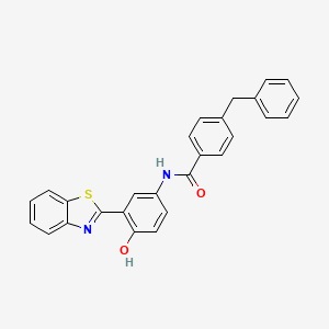 molecular formula C27H20N2O2S B2635225 N-(3-(benzo[d]thiazol-2-yl)-4-hydroxyphenyl)-4-benzylbenzamide CAS No. 392248-28-1