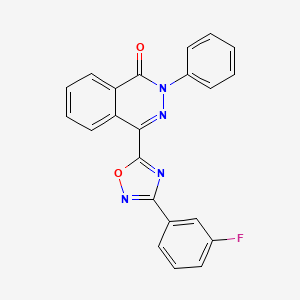 molecular formula C22H13FN4O2 B2635229 4-[3-(3-fluorophenyl)-1,2,4-oxadiazol-5-yl]-2-phenylphthalazin-1(2H)-one CAS No. 1291847-05-6