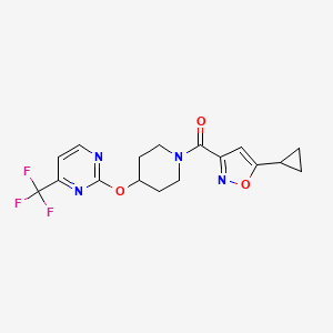 (5-Cyclopropyl-1,2-oxazol-3-yl)-[4-[4-(trifluoromethyl)pyrimidin-2-yl]oxypiperidin-1-yl]methanone