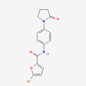 molecular formula C15H13BrN2O3 B2635251 5-溴-N-[4-(2-氧代吡咯烷-1-基)苯基]呋喃-2-甲酰胺 CAS No. 923728-92-1