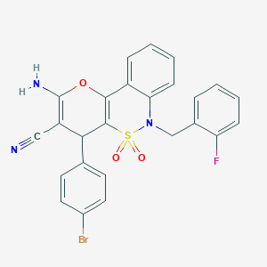 2-Amino-4-(4-bromophenyl)-6-(2-fluorobenzyl)-4,6-dihydropyrano[3,2-c][2,1]benzothiazine-3-carbonitrile 5,5-dioxide