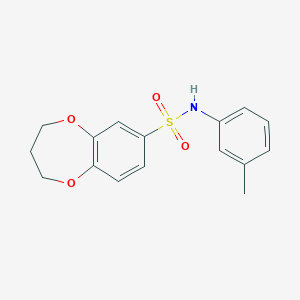 molecular formula C16H17NO4S B2635253 N-(3-methylphenyl)-3,4-dihydro-2H-1,5-benzodioxepine-7-sulfonamide CAS No. 941881-08-9