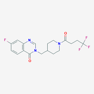 molecular formula C18H19F4N3O2 B2635272 7-Fluoro-3-[[1-(4,4,4-trifluorobutanoyl)piperidin-4-yl]methyl]quinazolin-4-one CAS No. 2415464-00-3