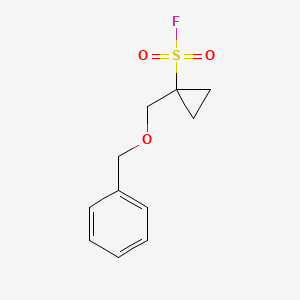 molecular formula C11H13FO3S B2635279 1-(Phenylmethoxymethyl)cyclopropane-1-sulfonyl fluoride CAS No. 2138296-17-8
