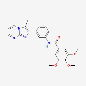 molecular formula C23H22N4O4 B2635281 3,4,5-trimethoxy-N-(3-(3-methylimidazo[1,2-a]pyrimidin-2-yl)phenyl)benzamide CAS No. 862811-69-6