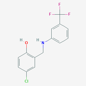 molecular formula C14H11ClF3NO B2635284 4-氯-2-({[3-(三氟甲基)苯基]氨基}甲基)苯酚 CAS No. 1041519-73-6