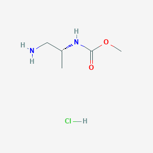 molecular formula C5H13ClN2O2 B2635290 Methyl N-[(2R)-1-aminopropan-2-yl]carbamate;hydrochloride CAS No. 1832636-56-2