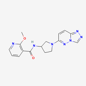 molecular formula C16H17N7O2 B2635292 N-(1-([1,2,4]triazolo[4,3-b]pyridazin-6-yl)pyrrolidin-3-yl)-2-methoxynicotinamide CAS No. 2034336-80-4