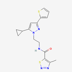 N-(2-(5-cyclopropyl-3-(thiophen-2-yl)-1H-pyrazol-1-yl)ethyl)-4-methyl-1,2,3-thiadiazole-5-carboxamide