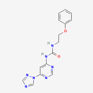 molecular formula C15H15N7O2 B2635305 1-(6-(1H-1,2,4-triazol-1-yl)pyrimidin-4-yl)-3-(2-phenoxyethyl)urea CAS No. 1448058-96-5