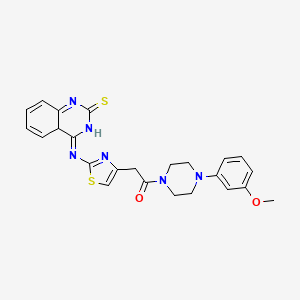 molecular formula C24H24N6O2S2 B2635321 1-[4-(3-Methoxyphenyl)piperazin-1-yl]-2-{2-[(2-sulfanylidene-1,2-dihydroquinazolin-4-yl)amino]-1,3-thiazol-4-yl}ethan-1-one CAS No. 689267-13-8