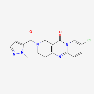 molecular formula C16H14ClN5O2 B2635325 13-chloro-5-(2-methylpyrazole-3-carbonyl)-1,5,9-triazatricyclo[8.4.0.03,8]tetradeca-3(8),9,11,13-tetraen-2-one CAS No. 1903167-38-3