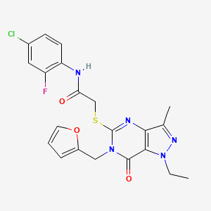 N-(4-chloro-2-fluorophenyl)-2-((1-ethyl-6-(furan-2-ylmethyl)-3-methyl-7-oxo-6,7-dihydro-1H-pyrazolo[4,3-d]pyrimidin-5-yl)thio)acetamide