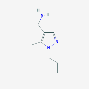 molecular formula C8H15N3 B2635337 (5-甲基-1-丙基-1H-吡唑-4-基)甲胺 CAS No. 956951-07-8