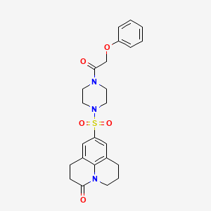 9-((4-(2-phenoxyacetyl)piperazin-1-yl)sulfonyl)-1,2,6,7-tetrahydropyrido[3,2,1-ij]quinolin-3(5H)-one