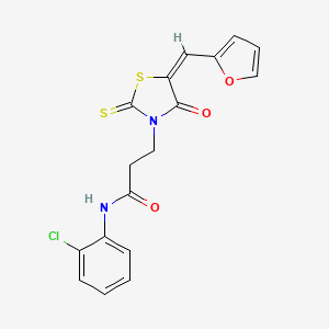 (E)-N-(2-chlorophenyl)-3-(5-(furan-2-ylmethylene)-4-oxo-2-thioxothiazolidin-3-yl)propanamide