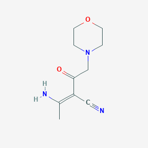 molecular formula C10H15N3O2 B2635356 (Z)-3-amino-2-(2-morpholin-4-ylacetyl)but-2-enenitrile CAS No. 464891-08-5