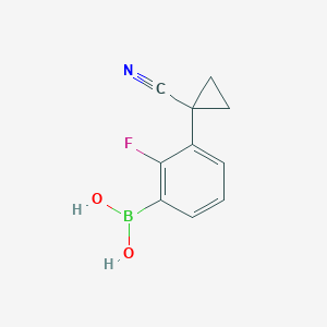 molecular formula C10H9BFNO2 B2635357 3-(1-氰代环丙基)-2-氟苯硼酸 CAS No. 2096341-54-5