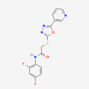 molecular formula C15H10F2N4O2S B2635364 N-(2,4-difluorophenyl)-2-[(5-pyridin-3-yl-1,3,4-oxadiazol-2-yl)sulfanyl]acetamide CAS No. 899738-66-0
