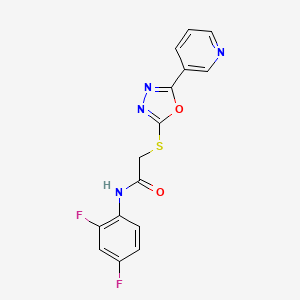 molecular formula C15H10F2N4O2S B2635364 N-(2,4-二氟苯基)-2-[(5-吡啶-3-基-1,3,4-恶二唑-2-基)硫代]乙酰胺 CAS No. 899738-66-0