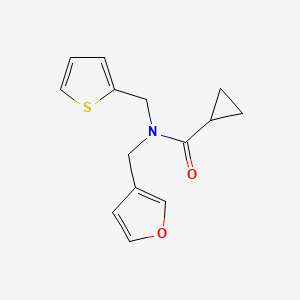 N-(furan-3-ylmethyl)-N-(thiophen-2-ylmethyl)cyclopropanecarboxamide