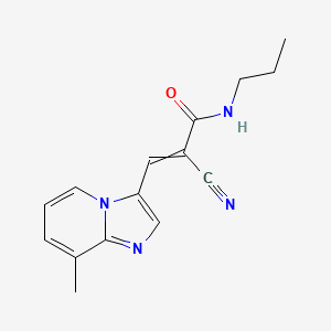 molecular formula C15H16N4O B2635383 2-cyano-3-{8-methylimidazo[1,2-a]pyridin-3-yl}-N-propylprop-2-enamide CAS No. 1394799-78-0
