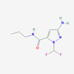 molecular formula C8H12F2N4O B2635386 5-Amino-2-(difluoromethyl)-N-propylpyrazole-3-carboxamide CAS No. 2226033-99-2
