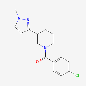 molecular formula C16H18ClN3O B2635397 (4-chlorophenyl)(3-(1-methyl-1H-pyrazol-3-yl)piperidin-1-yl)methanone CAS No. 2034287-90-4