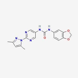 1-(benzo[d][1,3]dioxol-5-yl)-3-(2-(3,5-dimethyl-1H-pyrazol-1-yl)pyrimidin-5-yl)urea