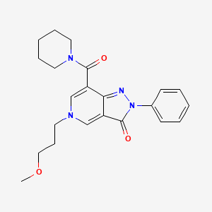 molecular formula C22H26N4O3 B2635432 5-(3-methoxypropyl)-2-phenyl-7-(piperidine-1-carbonyl)-2H-pyrazolo[4,3-c]pyridin-3(5H)-one CAS No. 923233-99-2