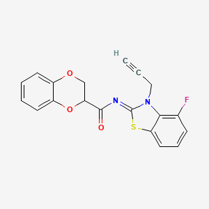 (Z)-N-(4-fluoro-3-(prop-2-yn-1-yl)benzo[d]thiazol-2(3H)-ylidene)-2,3-dihydrobenzo[b][1,4]dioxine-2-carboxamide